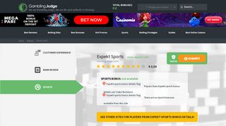 
                            11. Expekt Sports - sign up bonuses and free bets - Gambling Judge