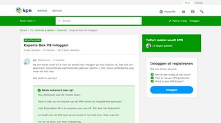 
                            3. Experia Box V8 inloggen | KPN Community - KPN Forum