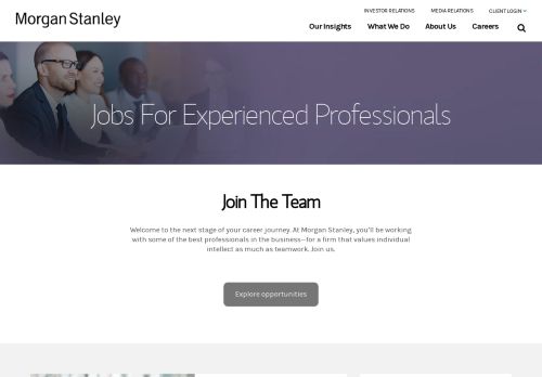 
                            2. Experienced Professionals - Morgan Stanley