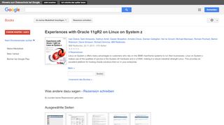 
                            11. Experiences with Oracle 11gR2 on Linux on System z