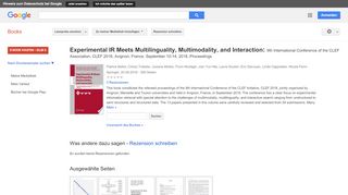 
                            9. Experimental IR Meets Multilinguality, Multimodality, and ...