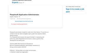 
                            10. Experis hiring Peoplesoft Application Administrator in Boerne, Texas ...