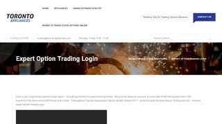 
                            9. Expert Option Trading Login - Toronto Appliances