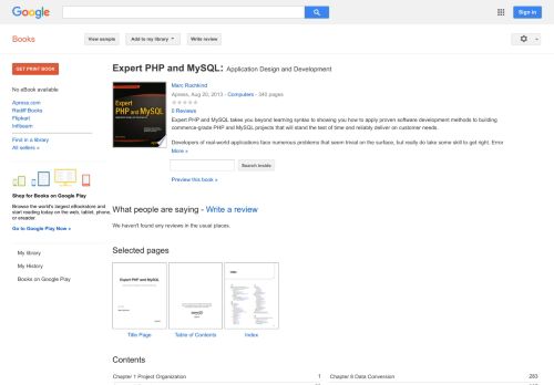 
                            12. Expert PHP and MySQL: Application Design and Development - Google बुक के परिणाम
