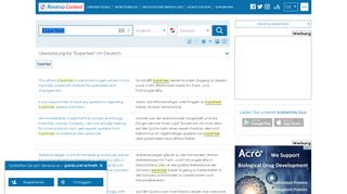 
                            10. Experteer - Deutsch Übersetzung - Englisch Beispiele | Reverso Context