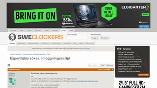 
                            4. Experthjälp sökes, inloggningsscript - Programmering och digitalt ...