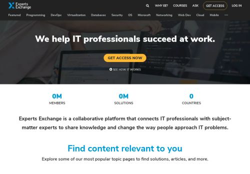 
                            1. Experts Exchange | Problem Solved.