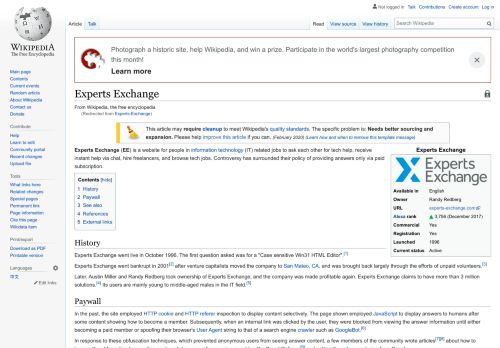 
                            2. Experts-Exchange - Wikipedia