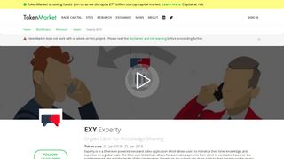 
                            4. Experty - ICO is open now - TokenMarket