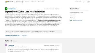 
                            2. ExpertZone Xbox One Accreditation - Microsoft Community