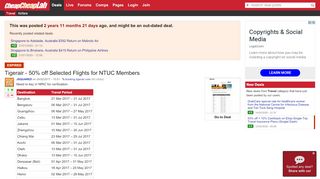 
                            13. expired Tigerair - 50% off Selected Flights for NTUC Members