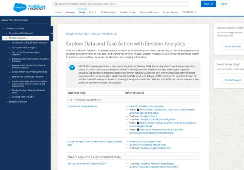 
                            10. Explore Data and Take Action with Einstein Analytics - Salesforce Help