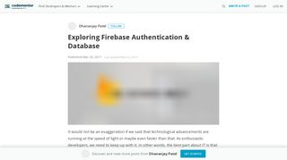 
                            12. Exploring Firebase Authentication & Database | Codementor