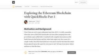 
                            9. Exploring the Ethereum Blockchain with QuickBlocks Part 1 - Medium