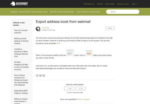 
                            1. Export address book from webmail – Blacknight - Customer Service ...