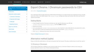 
                            13. Export Chrome / Chromium passwords to CSV » Axllent.org