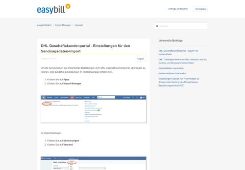 
                            3. Export-Einstellungen für das DHL Geschäftskundenportal – easybill ...