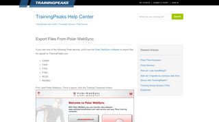 
                            12. Export Files from Polar WebSync – TrainingPeaks Help Center