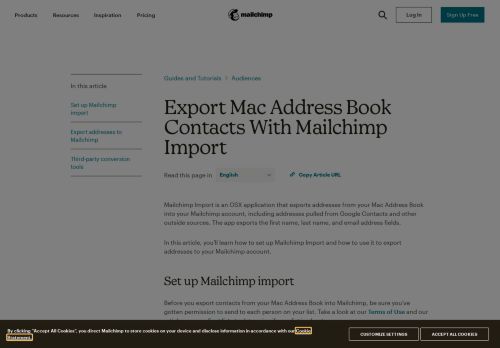 
                            8. Export Mac Address Book Contacts With Mailchimp Import