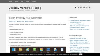 
                            10. Export Synology NAS system logs - Jérémy Verda's IT Blog