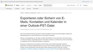 
                            12. Exportieren oder Sichern von E-Mails, Kontakten und Kalender in ...