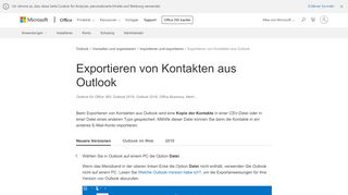 
                            1. Exportieren von Kontakten aus Outlook - Office-Support
