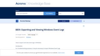 
                            5. Exporting and Viewing Windows Event Logs | Knowledge Base