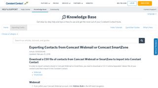 
                            6. Exporting Contacts from Comcast Webmail or Comcast SmartZone