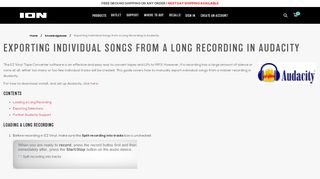 
                            9. Exporting Individual Songs from a Long Recording in Audacity | ION ...