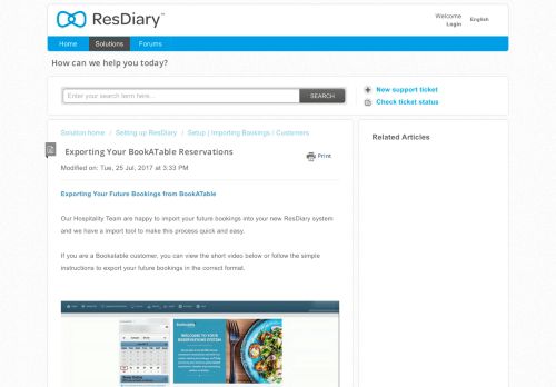 
                            11. Exporting Your BookATable Reservations : ResDiary Support