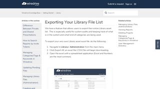 
                            11. Exporting Your Library File List – Help Center