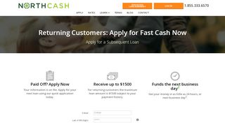 
                            10. Express Loan Application for Returning Northcash Customers