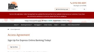 
                            8. Express Online Banking | Fulton Savings Bank