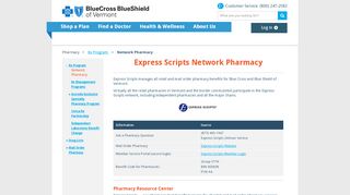 
                            11. Express Scripts Network Pharmacy - BCBSVT