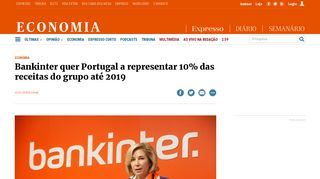 
                            7. Expresso | Bankinter quer Portugal a representar 10% das receitas do ...