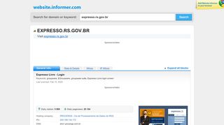 
                            3. expresso.rs.gov.br at WI. Expresso Livre - Login - Website Informer