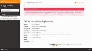 
                            3. EXT: Front End User Registration - TYPO3 documentation - typo3.org