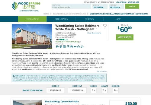 
                            5. Extended Stay Hotels in Nottingham, MD | WoodSpring Suites