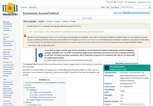 
                            7. Extension:AccessControl - MediaWiki