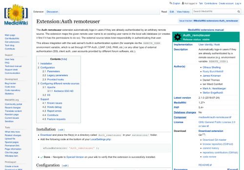 
                            5. Extension:Auth remoteuser - MediaWiki