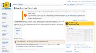 
                            12. Extension:LastUserLogin - MediaWiki