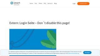 
                            3. Extern: Login Seite - Don´t disable this page! - smartsteuer