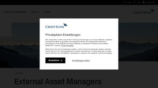 
                            2. External Asset Managers - Credit Suisse