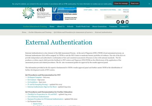 
                            13. External Authentication - Tipperary Education & Training Board