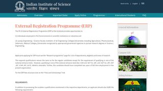 
                            10. External Registration Programme (ERP) - Indian Institute of Science ...