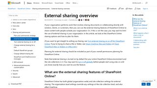 
                            7. External sharing overview | Microsoft Docs
