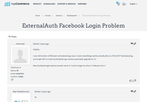 
                            1. ExternalAuth Facebook Login Problem - nopCommerce