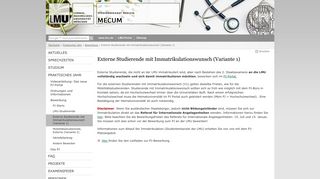 
                            5. Externe Studierende mit Immatrikulationswunsch - MeCuM - LMU ...