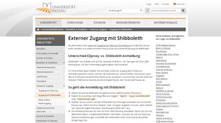 
                            9. Externer Zugang mit Shibboleth - Universität Passau