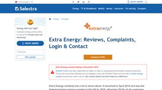 
                            7. Extra Energy: Reviews, Complaints, Login, Contact & Tariffs | Selectra